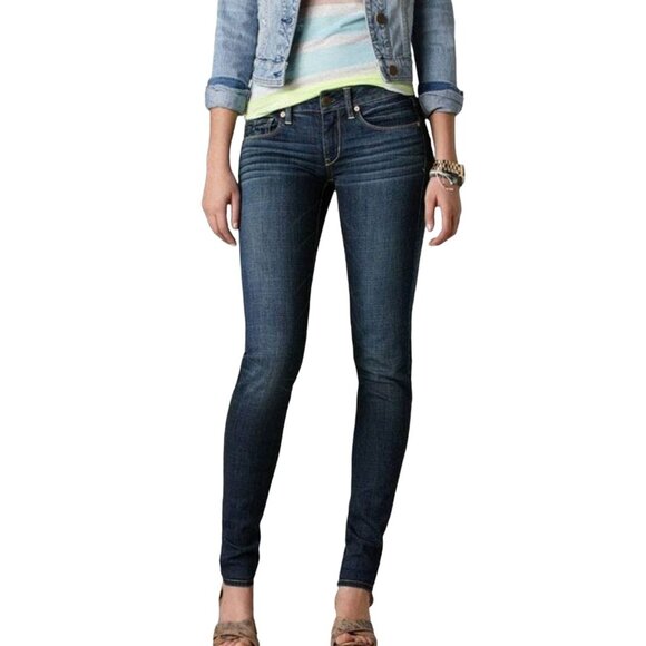 American Eagle 4 Jeans Denim 2014 Vintage Skinny Slim Long Pants AEO Dark Wash - Picture 13 of 16